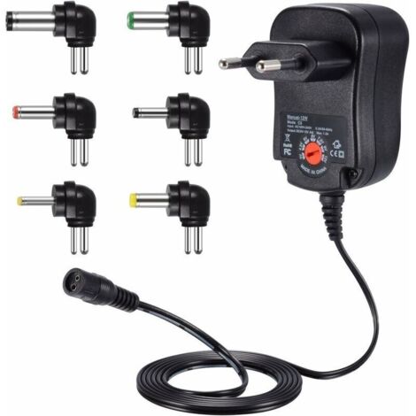 12W Adaptateur Alimentation Universelle 3V 4,5V 5V 6V 7,5V 9V et 12V, Chargeur Secteur Transformateur DC 220V