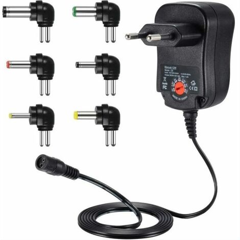 12W Adaptateur Alimentation Universelle 3V 4,5V 5V 6V 7,5V 9V et 12V, Chargeur Secteur Transformateur DC 220V pour VTech Kidimagic Starlight Kidi LightShow Party Sorio 1 2 3S 3 MobiGo Genius