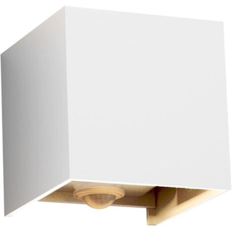 12W Applique Murale Extérieur avec Détecteur de Mouvement,IP65 Éclairage Mural extérieur/intérieur avec Angle de Faisceau Réglable, Applique Murale Up Down,3000K, Blanc [Classe énergétique F]