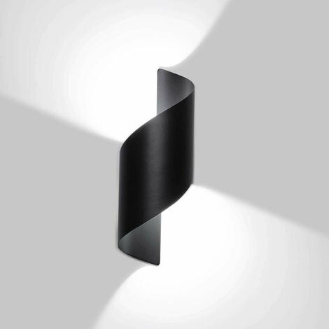 KUEATILY 12W Applique Murale Extérieure LED étanche IP66 Lampe Murale Extérieure en Aluminium Moderne Lumière Extérieur Pour Cour Jardin Terrasse Proche Mur Patio Villa Couloir Noir-blanc Froid