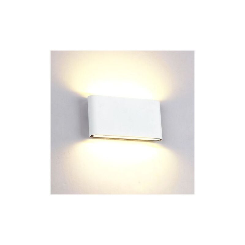 SNQ - 12W Applique Murale Intérieur Extérieur Lampe Murale Aluminium Eclairage Up and Down Conception Moderne Blanc Chaud pour Chambre Maison Couloir