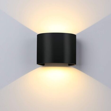 12W Applique Murale Led Interieur Lampe de Mur Blanc Chaud Moderne Decoration Noir pour Chambre Bureau Salon Salle de bain Couloir