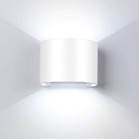 12W Applique Murale Led Interieur Lampe de Mur Blanc Froid Moderne Decoration Blanc pour Chambre Bureau Salon Salle de bain Couloir