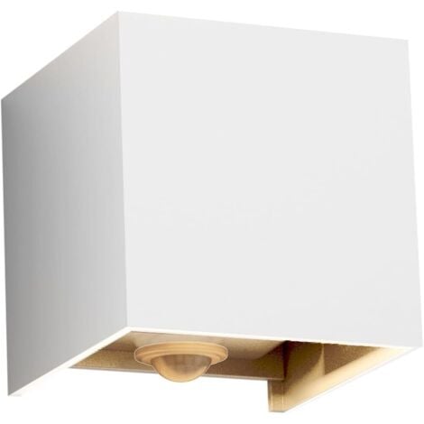 TONCHEAN 12W Außenwandleuchte mit Bewegungsmelder, IP65 Außen-/Innenwandbeleuchtung mit verstellbarem Abstrahlwinkel, Auf- und Ab-Wandleuchte, 3000K, Weiß [Energieklasse F]