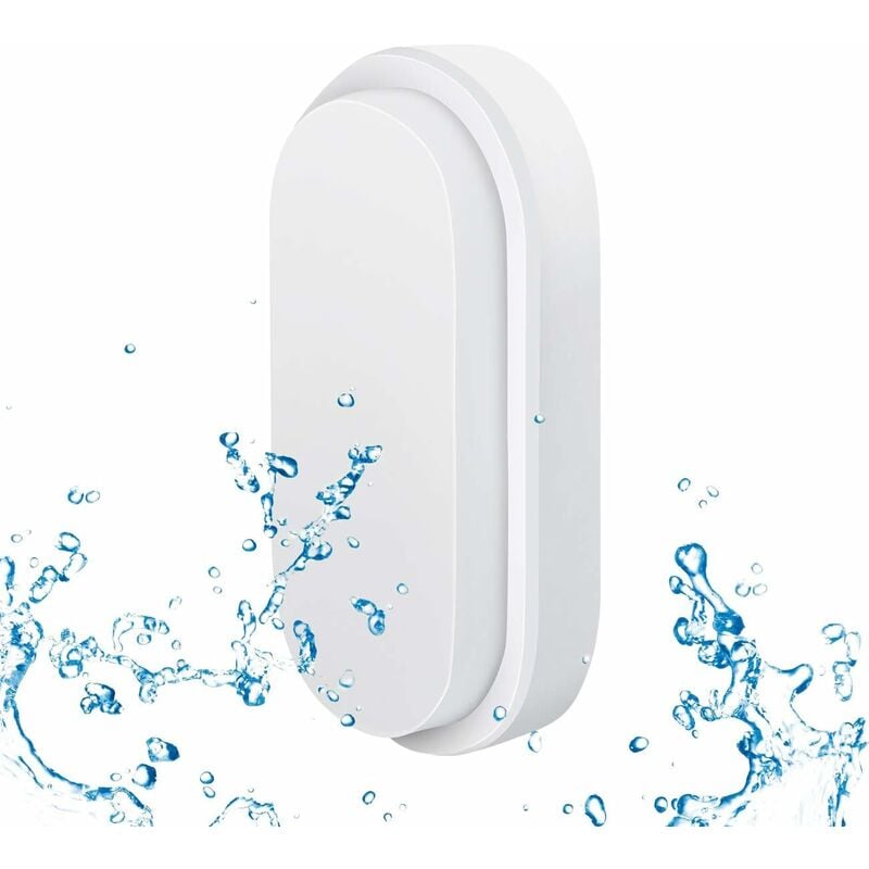 12W led Lampe Extérieure Applique Murale Extérieure avec led Lampe Ovale 4000K Blanc Naturel IP54 étanche pour jardin terrasse garage couloir