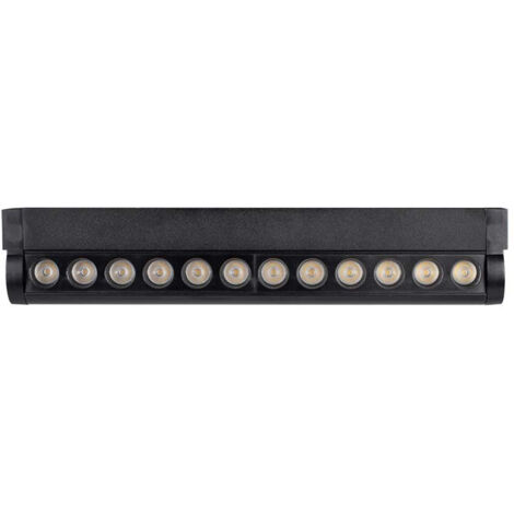 12W LED MAGNETICO LINEARE SPOT LIGHT ADJUSTABLE 3000K CORPO NERO                                         - Luce CALDA