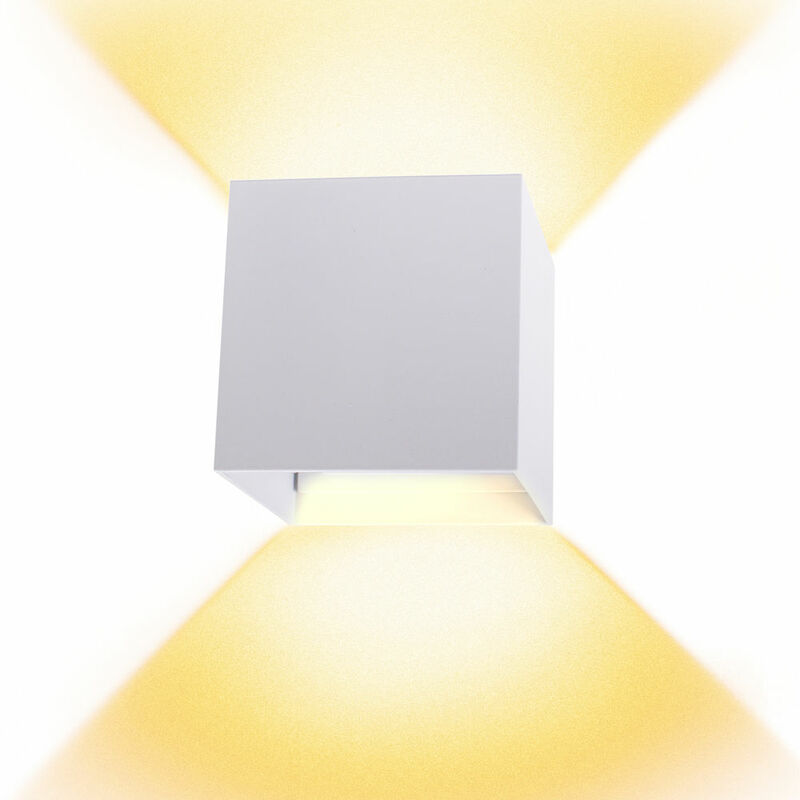 Wottes - 12W modern LED wall light, adjustable angle wall sconce indoor bedroom living room Warm white - White