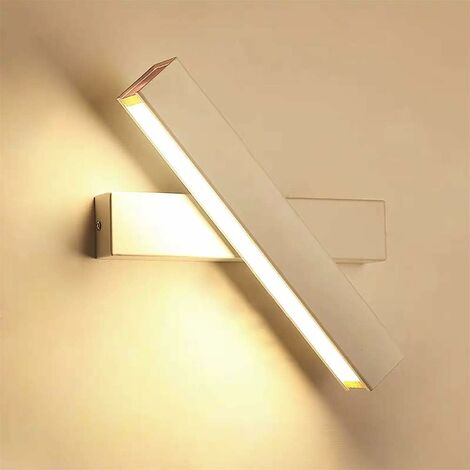 12W Moderne LED Wandleuchte Kreatives Design Warmweiß Außen Wandleuchte 360 Grad Drehung Wandlampe für Schlafzimmer Wohnzimmer Büro Flur (Weiß)