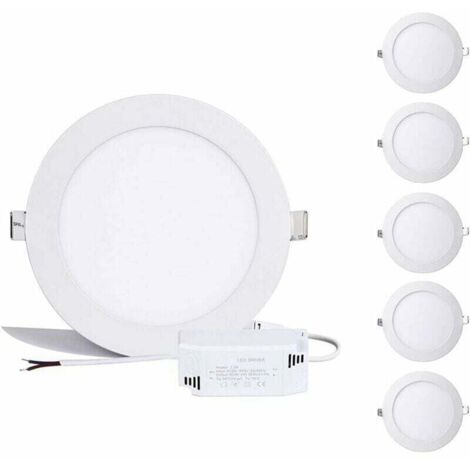 12W Panneau LED rond, spot led Encastrables blanc neutre 6000K-6500K Encastrable plafond Downlight, Extrêmement plat, pilote inclus, 230V 960Lumen Remplacer Halogène 100W[ A+]