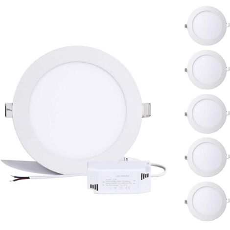 12W Panneau LED rond, spot led Encastrables blanc neutre 6000K-6500K Encastrable plafond Downlight, Extrêmement plat, pilote inclus, 230V 960Lumen Remplacer Halogène 100W[ A+]