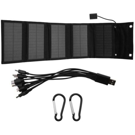 12W Pliable USB Panneau Solaire Cellule Portable Pliant éTanche Chargeur de Pour TéLéPhone Camping RandonnéE