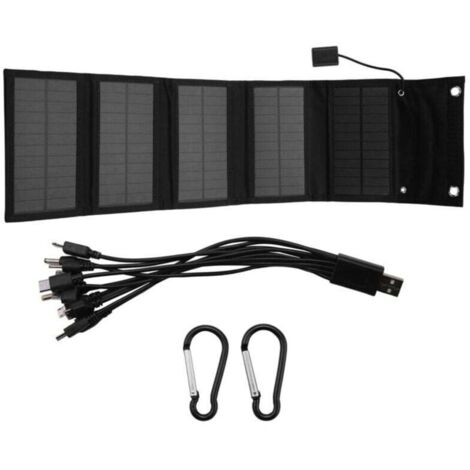 12W Pliable USB Panneau Solaire Cellule Portable Pliant éTanche Chargeur de Pour TéLéPhone Camping RandonnéE