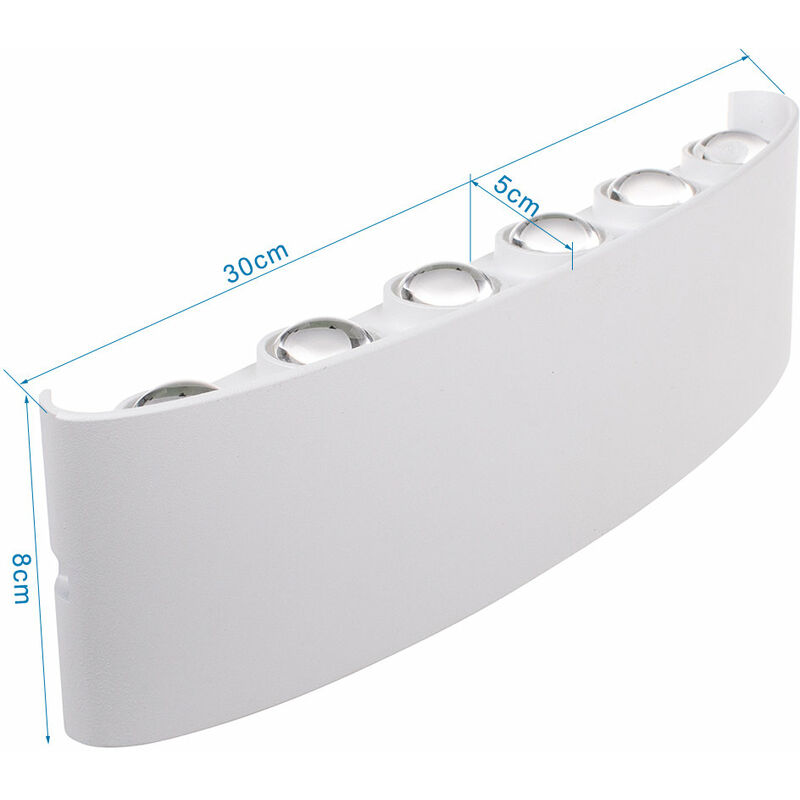 

Stoex - 12W Retro Aplique de Pared Led Lámpara de Pared Nórdica Aplique de Pared Moderno Blanco Apliques de Pared Simple Blanco Cálido