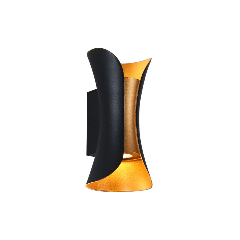 12W salle de bains miroir avant, LED miroir avant lampe murale, noir plus or, lumière blanche chaude