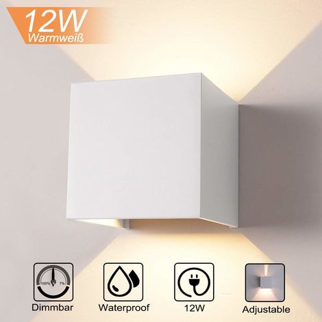 12W Wandleuchte Kreative Würfel Aluminium Wandlampe Warmweiß Modern LED Wandleuchten für Innen Schlafzimmer Cafe Büroecke