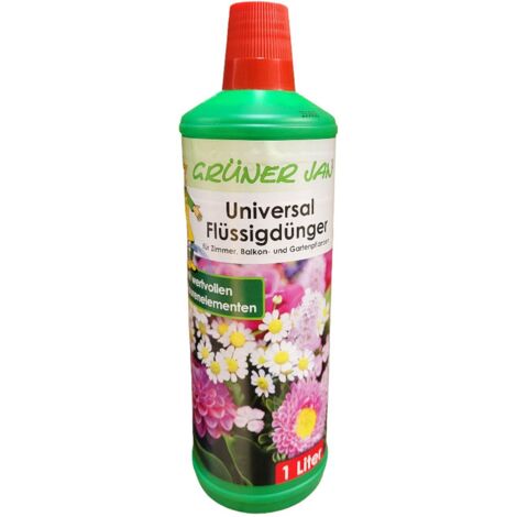 12x 1L Grüner Jan Flüssigdünger Blumen Zimmer-, Balkon- & Gartenpflanzen düngen