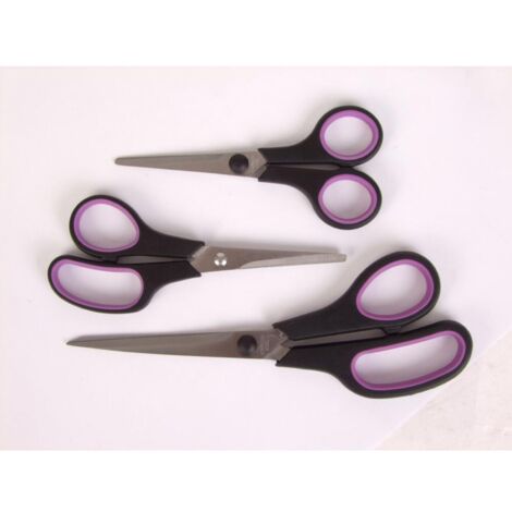12x 3er Scheren-Set ergonomisch Edelstahl Haushalt basteln versch. Größen 36 Stück