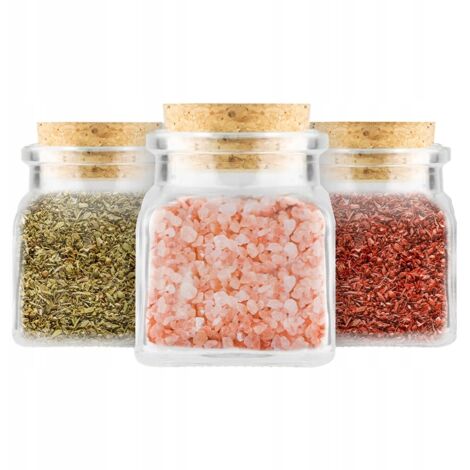12x BARATTOLO 120ml BARATTOLO CON TAPPO DI SUGHERO PER SPEZIE, Erbe, Tè, Miele