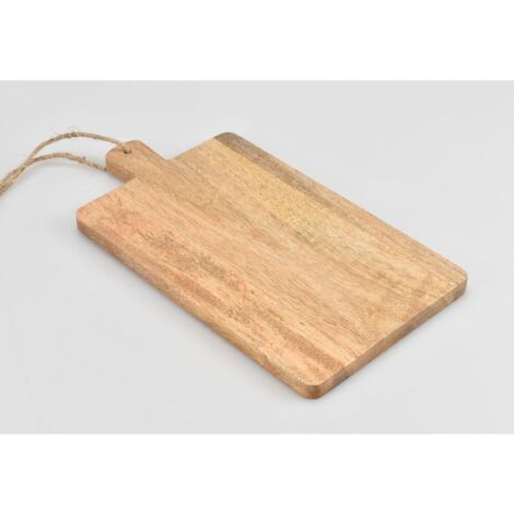12x BURI Servierbrettchen Tablett Holz Griff Schneiden Küchen Kochen Speise Obst