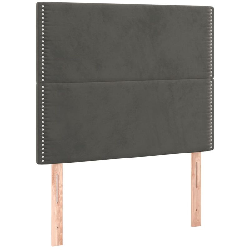 Cabeceros 2 unidades de terciopelo gris oscuro 100x5x78/88 cm Vidaxl Gris