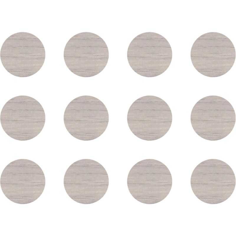 Cyclingcolors - 12x Cache vis adhésif autocollant diamètre 40mm protection bouchon trou obturateur meuble table chaise maison, Chêne blanc