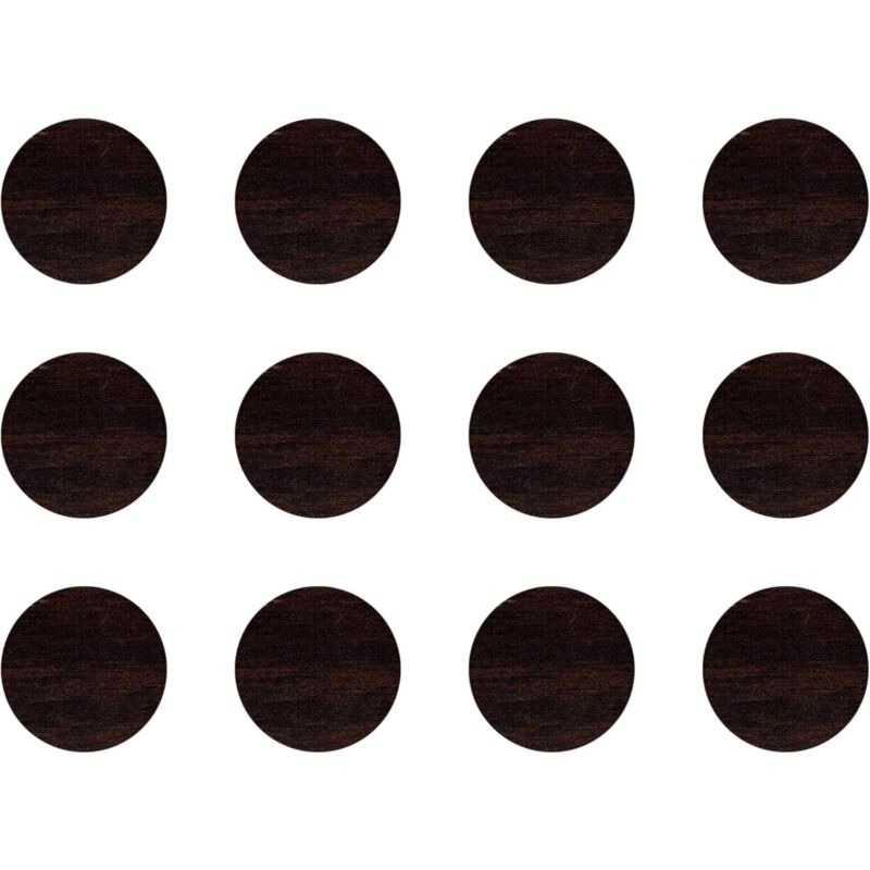 Cyclingcolors - 12x Cache vis adhésif autocollant diamètre 40mm protection bouchon trou obturateur meuble table chaise maison, Wengé