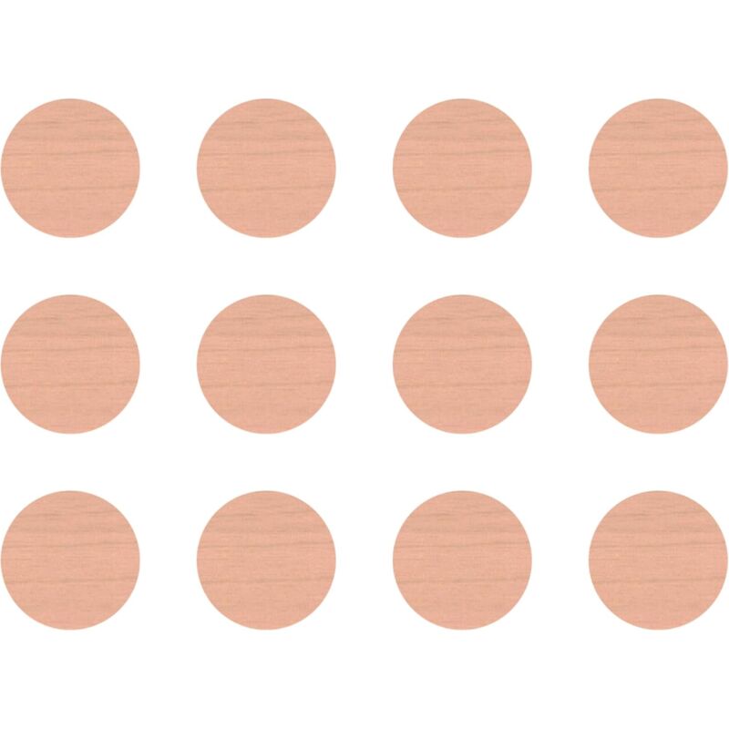 Cyclingcolors - 12x Cache vis adhésif autocollant diamètre 40mm protection bouchon trou obturateur meuble table chaise maison, Erable