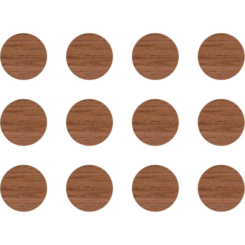 Cyclingcolors - 12x Cache vis adhésif autocollant diamètre 40mm protection bouchon trou obturateur meuble table chaise maison, Chêne cognac