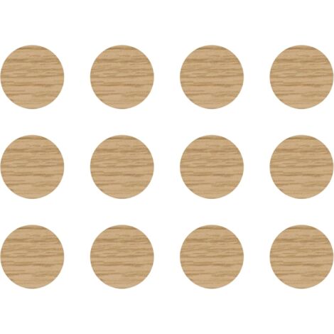 12x Cache vis adhésif autocollant diamètre 40mm protection bouchon trou obturateur meuble table chaise maison, Chêne pierre
