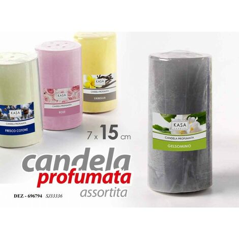 12x Candele profumate assortite cm 7 x 15 altezza