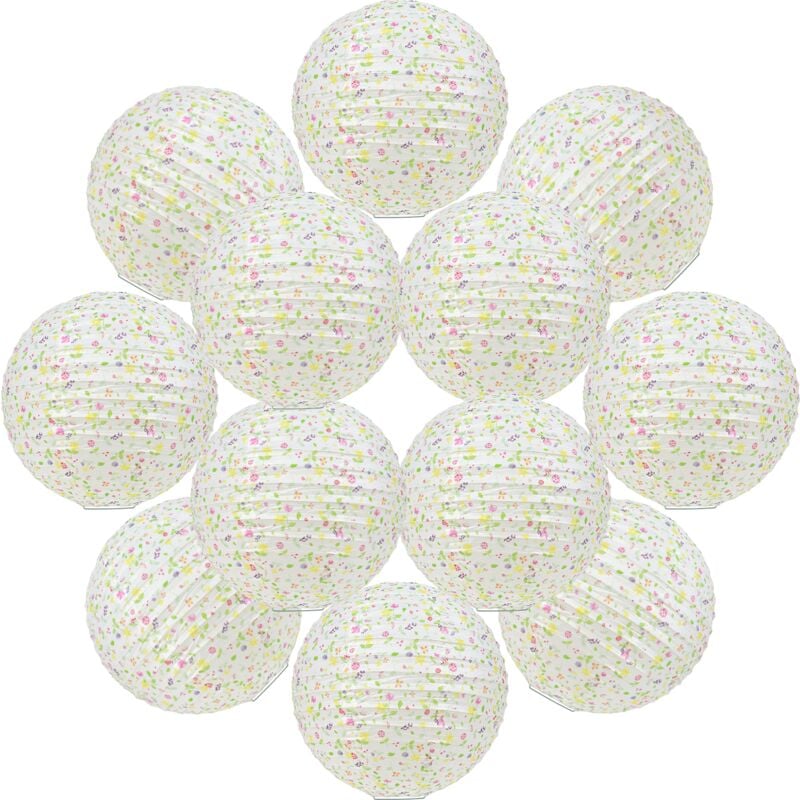 Skylantern - 12x Lanterne Papier 30 cm Collection Liberty - Suspension Boule Papier 30 cm (12'') type Lanterne Japonaise pour Decoration Mariage - 12