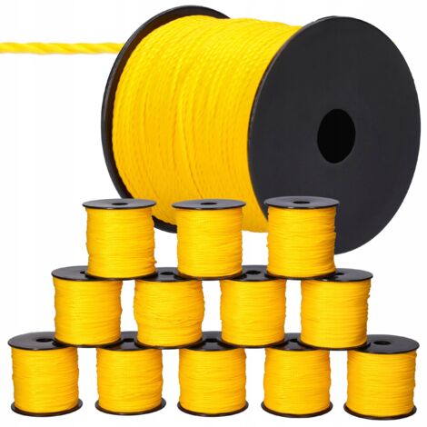 12x Mauerschnur 100m x 2mm GELB