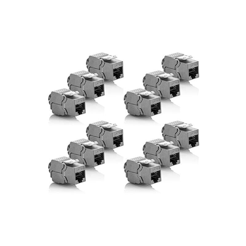 SNQ - 12x Module Keystone cat 6a Jack - Blindé stp Connecteur RJ45 Installation Snap-In Montage Câble Brut cat 500Mhz 10GBit/s
