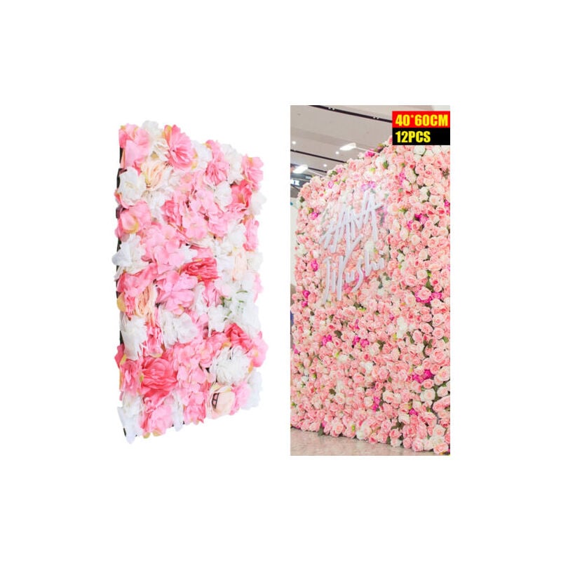 Senderpick - 12x mur de fleurs artificielles roses mur de mariage rue fond floral décor diy