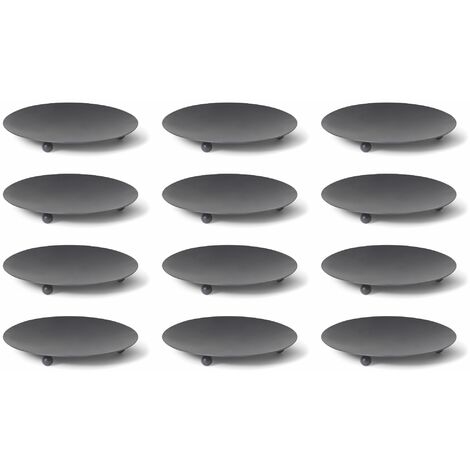 12x Novaliv Kerzenständer Kerzenhalter, Kerzenständer 12x 8 cm Schwarz