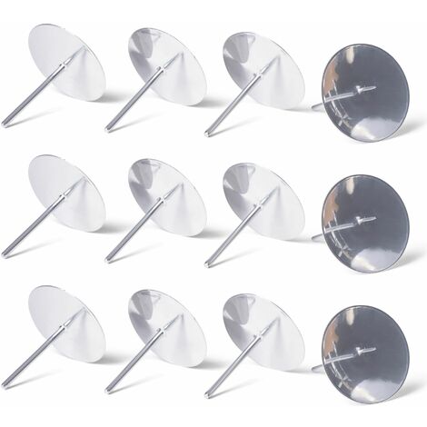 12x Novaliv Kerzenständer Kerzenpick, Kerzenpin, Kerzenhalter, 12x Mit Dorn 8 cm Silber