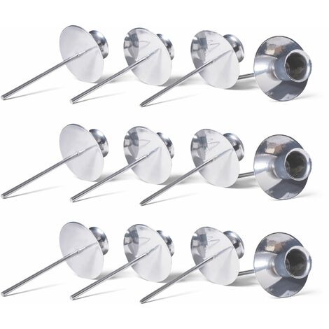 12x Novaliv Kerzenständer Stabkerze, Kerzenpin, Kerzenhalter, 12x Stabkerzen SILBER