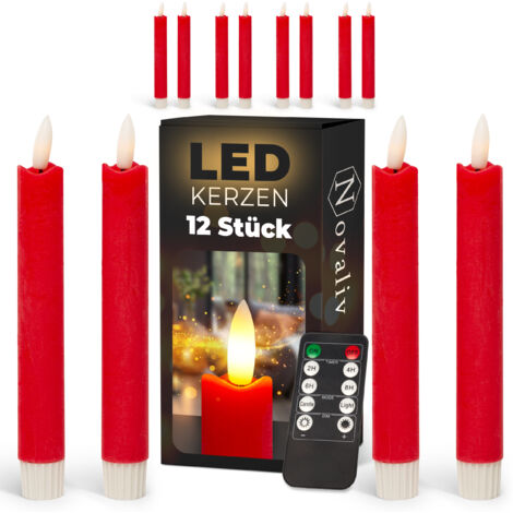 12x Novaliv LED Kerze  Echtwachskerzen