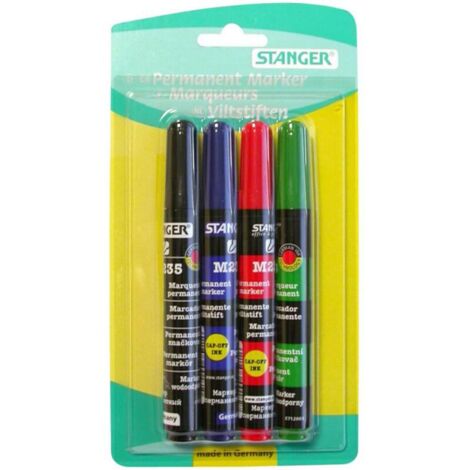 12x Permanent Marker 4er Rundspitze Farben Stift Bunt Wasserfest Schreiber Büro