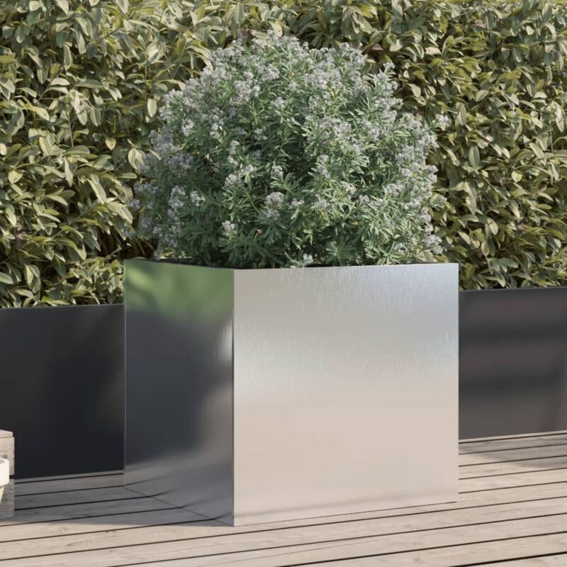 Planter Silver 49x47x46 Cm Stainless Steel Vidaxl