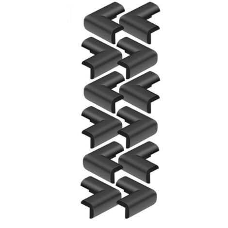 12x Protection pour Bébé – Coussin de Sécurité en Mousse Adhésive pour Angles de Table, Meubles, Bureau et Étagères – Protège-Tête pour Enfant – Noir