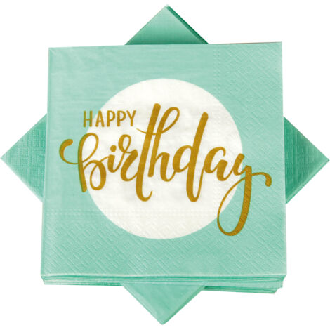 12x Servietten 20er Happy Birthday 3-lagig 33x33cm Grillen Papiertuch Einweg BBQ