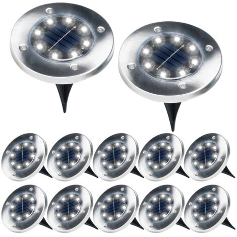 12x Solar Gartenlampe Bodenlampe LED Scheibe mit Sensor