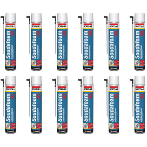 12x Soudal Soudafoam B2 Montageschaum Adapterschaum 750 ml Bauschaum Dämmschaum