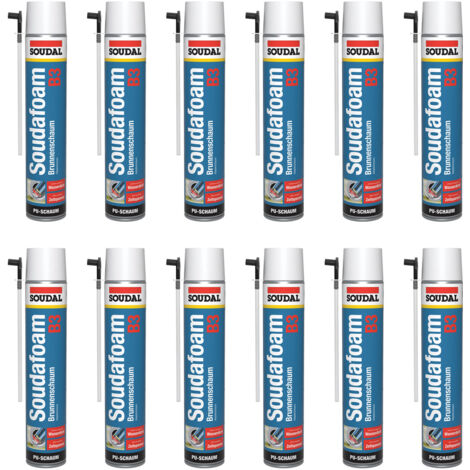 12x Soudal Soudafoam Brunnenschaum B3 750 ml - PU-Adapterschaum