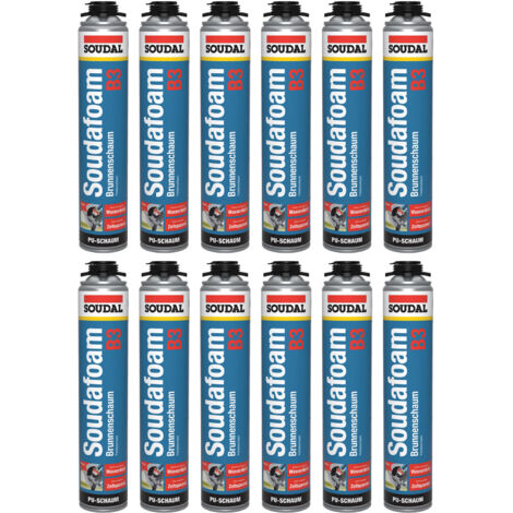 12x Soudal Soudafoam Brunnenschaum B3 750 ml - PU-Pistolenschaum