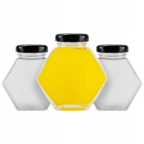12X TARRO DECORATIVO HEXAGONAL 100ML MERMELADA ESPECIAS