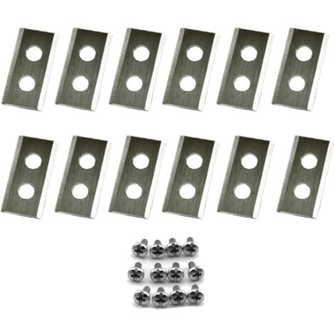 12x Trade-Shop Messer Edelstahl-Klingen 36x18x0,9mm mit Schrauben kompatibel mit Worx Landroid WG754E WG791E.1 WG791E WG794E WG793E.1 WG793E