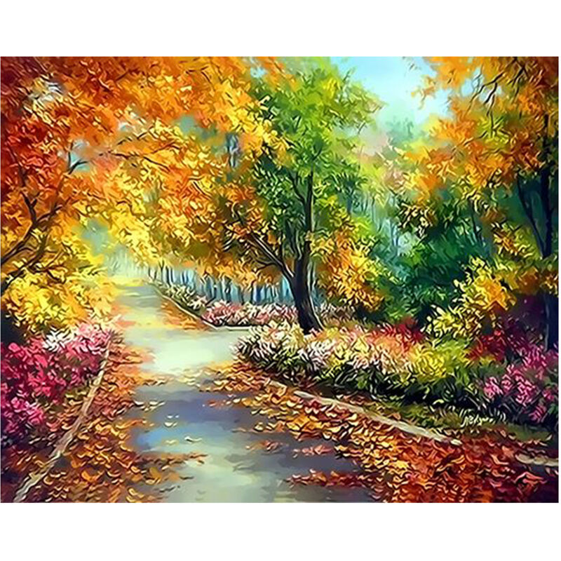 

12x16 pulgadas DIY pintura al oleo sobre lienzo pintura por numero Kit patron de bosque para adultos ninos principiante artesania hogar decoracion de