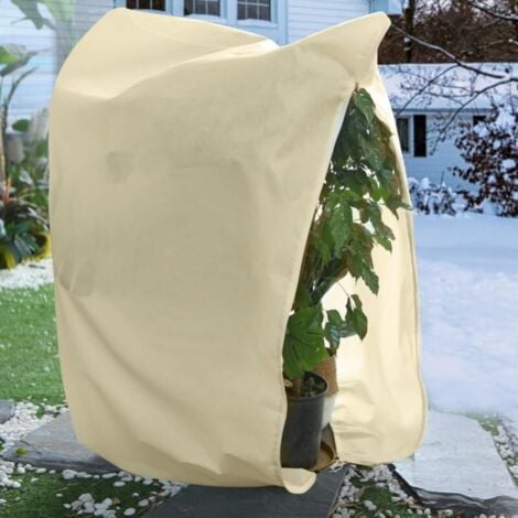 CYSLMUK 1.2x1M Voile d'Hivernage, Protection Plantes Hiver avec Cordon et Fermeture éclair, Réutilisable Tissu De Protection des Plantes d'hiver de Gel, Givre, Insectes，60g/㎡